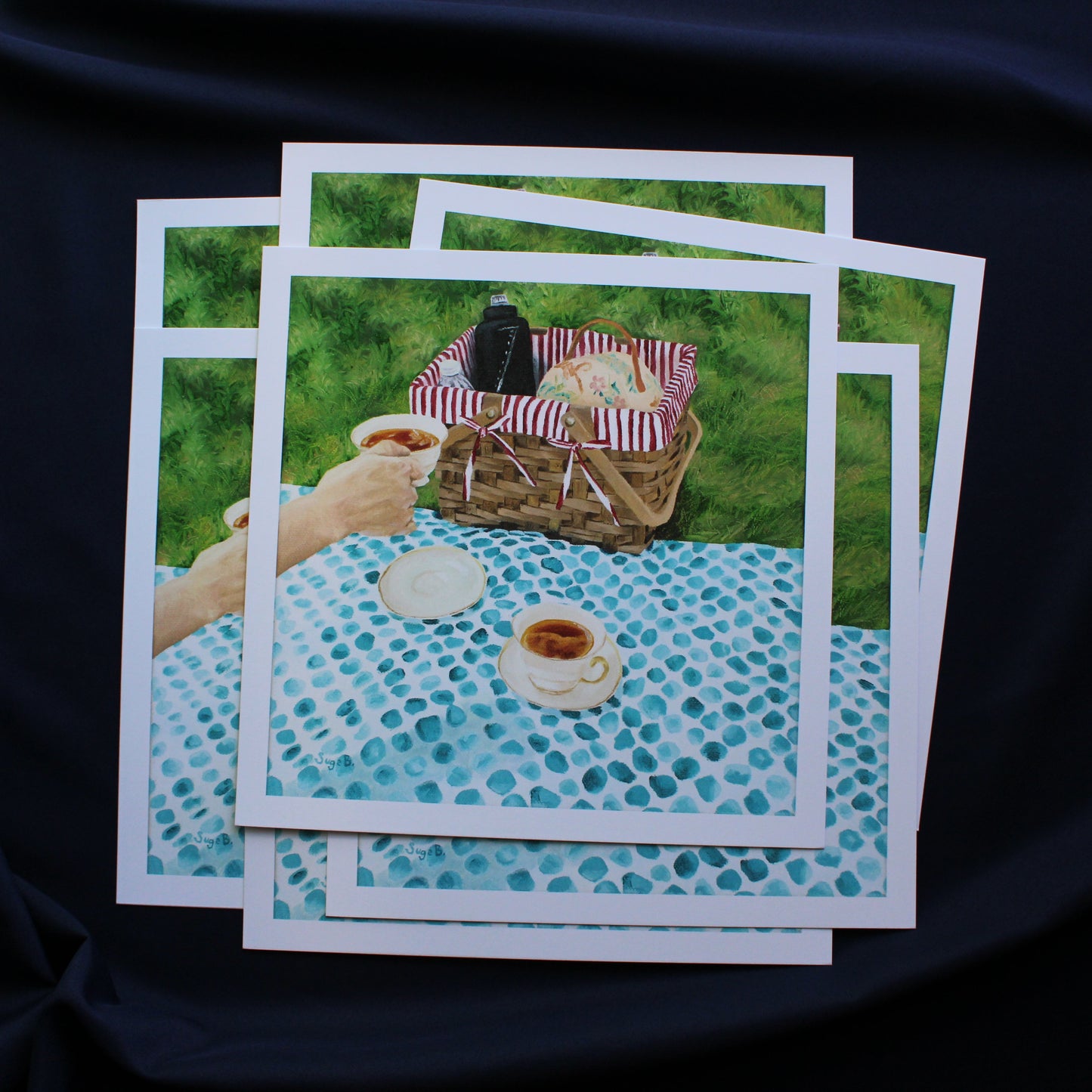 Basket Lunch Paper Print