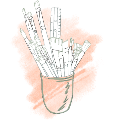 Illustration of paintbrushes