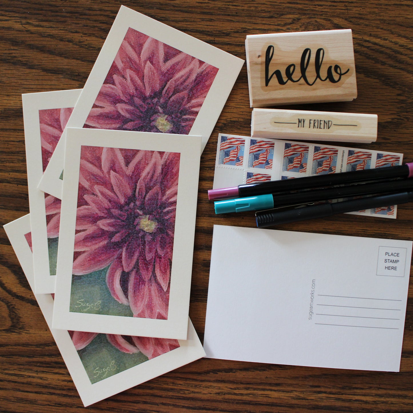 Dahlia Flower Postcard